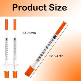 10 PCS 1ML Plastic Syringes with Needle 30G*8mm Dispensing Measuring Tools with Sealing Cap for Animal Feeding Refilling and Measuring Liquids Scientific Labs Plant Watering Pet Feeding