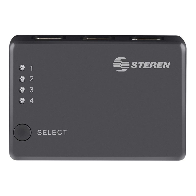 Steren Selector HDMI de 4 entradas con control remoto 200-385