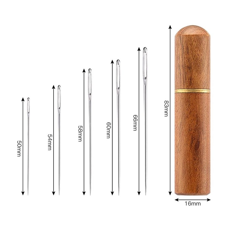 LIANHATA Hand Sewing Needles, 5 Sizes with Needle Containers, Sewing