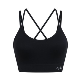 Ryka Hannah Seamless Strappy Openback Sports Bra, 3 Pack, Lapis Blue/Asphalt HTR/Black, Large