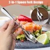 Ouliget Stainless Steel Spoon Fork,Long Handle Salad Forks,Food-grade Flatware Set