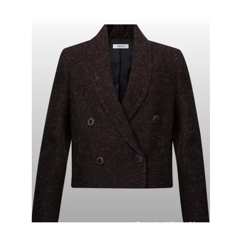 Anine Bing features double breasted closure with a cropped, boxy