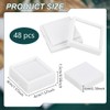 BENECREAT 48Pcs White Gemstone Display Box, 4x4x1.5cm Plastic Transparent Bare