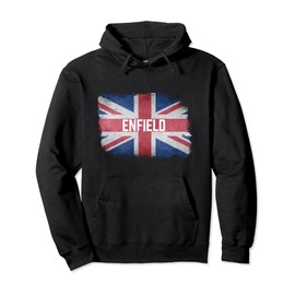 Enfield | United Kingdom British Flag Vintage UK Souvenir Pullover Hoodie