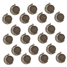 LALAFINA 20pcs Round Bezel Pendant Trays DIY Jewelry Making Blanks Round Setting Bezel Trays