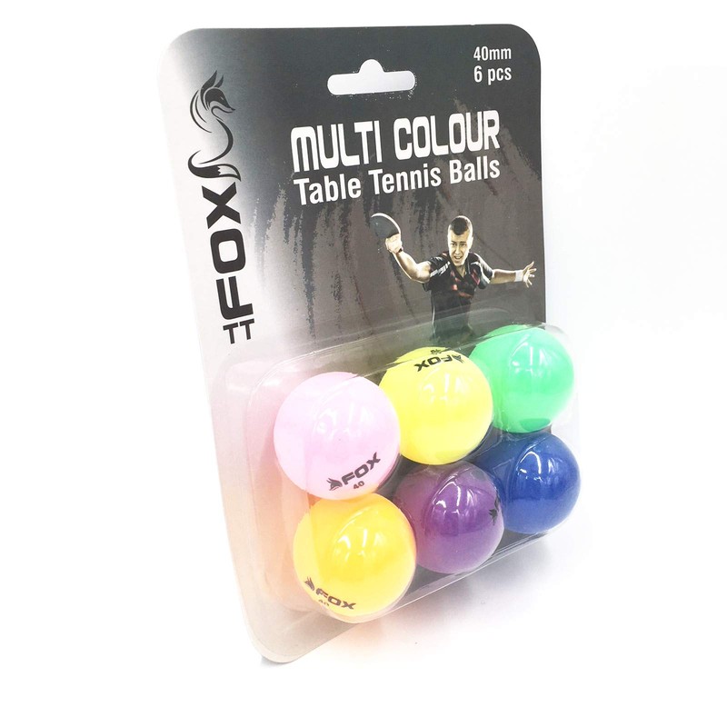 Fox TT Coloured Table Tennis Balls (Pack of 6) -