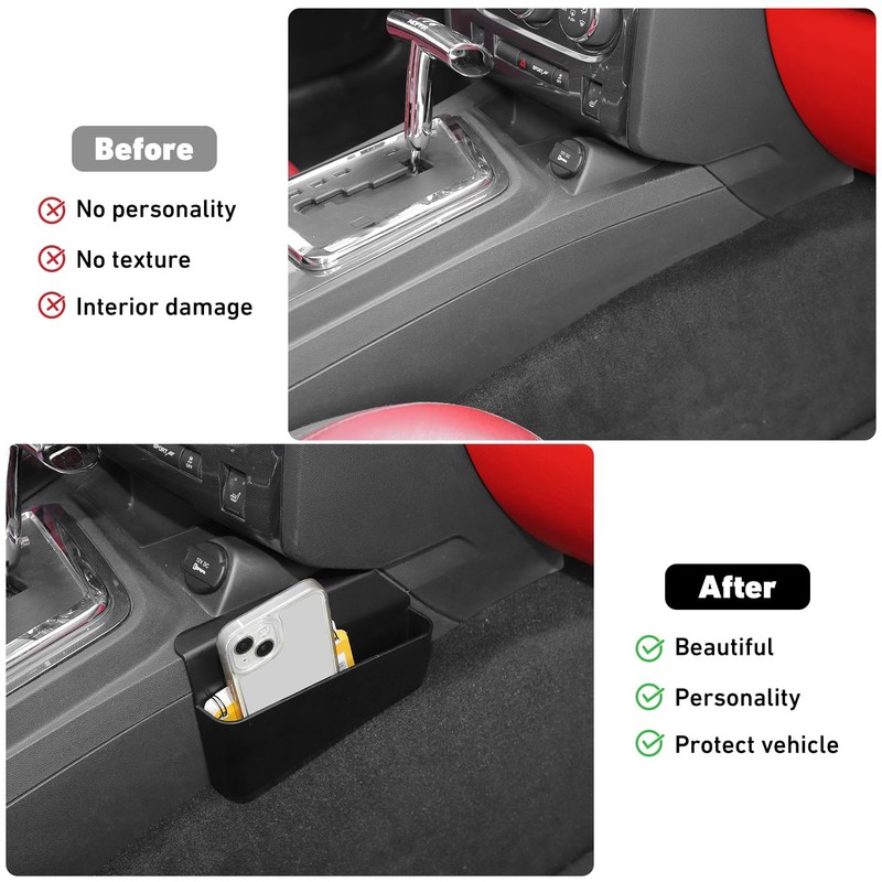 Linskip Center Console Organizer Compatible with 2009-2014 Dodge Challenger, Gear