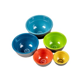Prepara Two-Tone Melamine Pinch Bowl, Set of 5, Multicolored