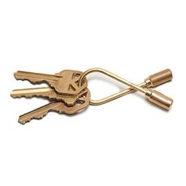 Craighill Closed Helix Keyring - 2” Carabiner Keychain Clip, Modern Minimalist Keyring for Car Keys, Heavy Duty, Lightweight, Helix Shape - Brass