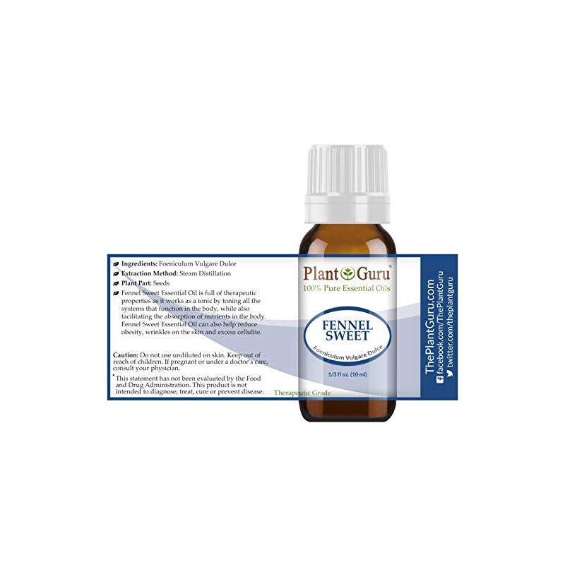 Fennel Sweet Essential Oil 10 ml 100% Pure Undiluted Therapeutic