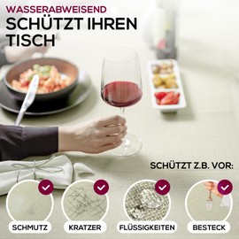 Elegant Tablecloth with Natural Linen Look, Lina Tablecloth and Table Runner, Choice of Size and Colour (Square 110 x 180 cm, Sage Beige)