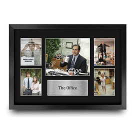 HWC Trading The Office US Geschenke Geducktes Signiertes Autogramm Fotodisplay Montagedisplay für Fans von Fernsehshows - A3 Gerahmt