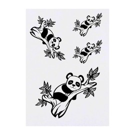 4 x 'Sleeping Panda' Temporary Tattoos - Water Resistant, Skin-Safe, Non-Toxic Transfers, Mixed Sizes (TO00075506)