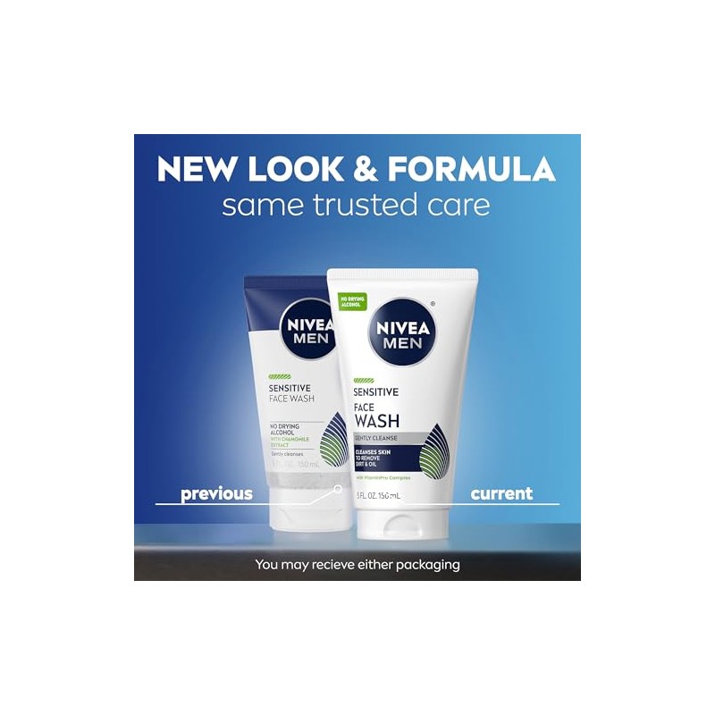 NIVEA Men Limpiador facial sensible, limpia sin secar la piel
