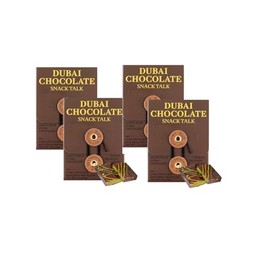 Snack Talk Dubai Dark Chocolate Pistachio Steak Bars (4 pack of individual 1.3oz bars) – 37g 5.2oz| Premium Halal Chocolate Candy | Gourmet Dessert Snack from UAE | Individually Wrapped | Imported