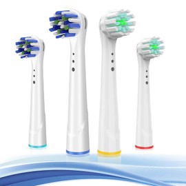 TINGOX Replacement Toothbrush Heads for Oral B Braun, 4 Pack Professional Electric Toothbrush Heads, Precision Clean Brush Heads Refill Compatible with Oral-B 7000/Pro 1000/9600/5000/3000/8000 (4pack)