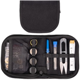 Military Sewing Kit, Army Sewing Kit with Buttons for Men or Women, Small Repair Sewing Tools with Zipper Closure in Durable Nylon Case for Home or Outdoor, Tactical EDC Sewing Kit - Black - 2PCS