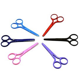 AAProTools Lot of 6 Pcs Safety Nose Ear Moustache Beard Hair Baby Craft Pet Scissors (Mix Colors)