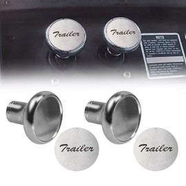 RULLINE Chrome Air Valve Knob Fit Tractor/Trailer Compatible with Peterbilt, Kenworth, Freightliner – Screw-On with Glossy Tractor/Trailer Plaques-2PCS