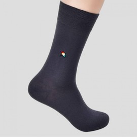 Premium Cotton Embroidered Dress Socks for Men (Long) 5 Pairs Mixed Colors - 26cm