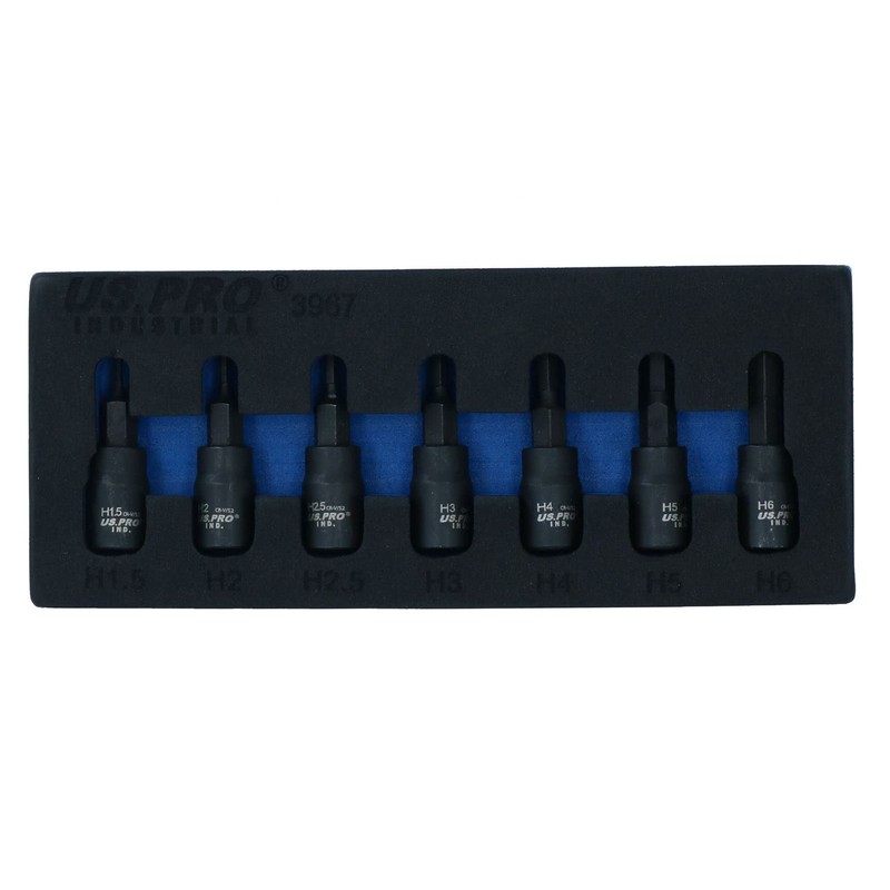 Metric MM 1/4in Drive Impact Allen Hex Key Sockets 1.5mm