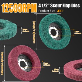 Junchamp 10Pcs 180 & 320 Grit Scour Flap Disc 4 1/2 Inch Angle Grinder Attachment for Metal & Wood Scouring Pads Polishing Wheel Sanding Disc Paint Rust Remover