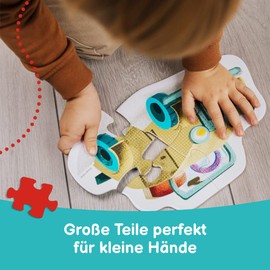 Trefl 36127 4 Large Shapes Smallest, 2 to 5 Pieces, Fairy Tale Animals, Bear, Thick Puzzles for Toddlers, Fun for Children from 2 Wooden Puzzles, High Element, Babies and The Bear, on the Farm