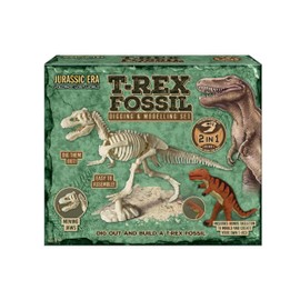 KandyToys Jurassic Era Dinosaur Fossil Digging Kit | 2-in-1 T Rex Excavation Set with Modelling Dough Clay for Kids | Dinosaur Gift