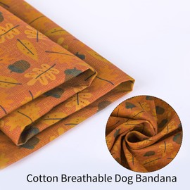 ARING PET Dog Bandana, Cotton Fall Dog Scarf Kerchief, Girl and Boy Dog Bandanas Cute Yellow Leaf Triangle Bibs for Small to Large Dogs and Cats