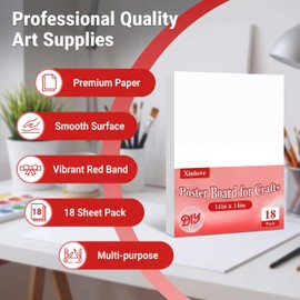 18 Pack Poster Board, 11in x 14in White Poster Board Paper for Crafts, DIY, Drawing