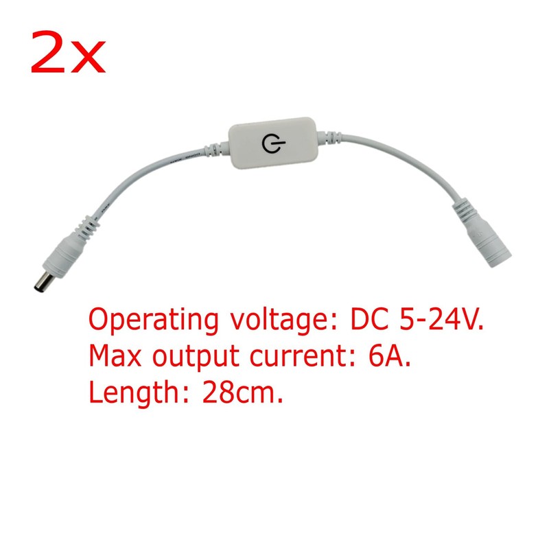 JZK 2 X White LED Monochrome Touch Switch Dimmer LED