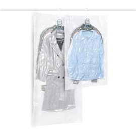 Hanging Vacuum Storage Bags, QH7 2PCS Hanging Storage Bags with Clear Design, Space-saving Vacuum Bags for Clothes Reusable Closet Organizer for Suits, Dresses, Coats