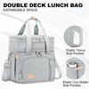 MAPLELILY Lunch Box for Men Women - Double Deck Insulated