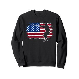 4th Of July US American Flag Hammer Throw Sweatshirt