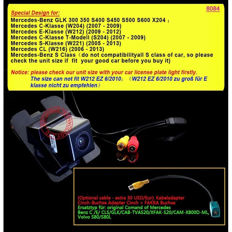 Vehicle Backup Camera Waterproof Car Rear View Camera Night Vision