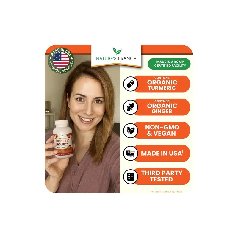 Nature's Branch Suplemento Cúrcuma Jengibre 90 Cápsulas