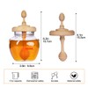 Bitbat Honey Pot 17oz Glass Honey Jar with Dipper, Wooden