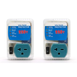 [ETL Listed] BSEED Electronic Surge Protector for Home Appliance,Voltage Protector Suit for Refrigerators and Freezers, Voltage Brownout Outlet 220V 20A,4400Watts(2 Pack)