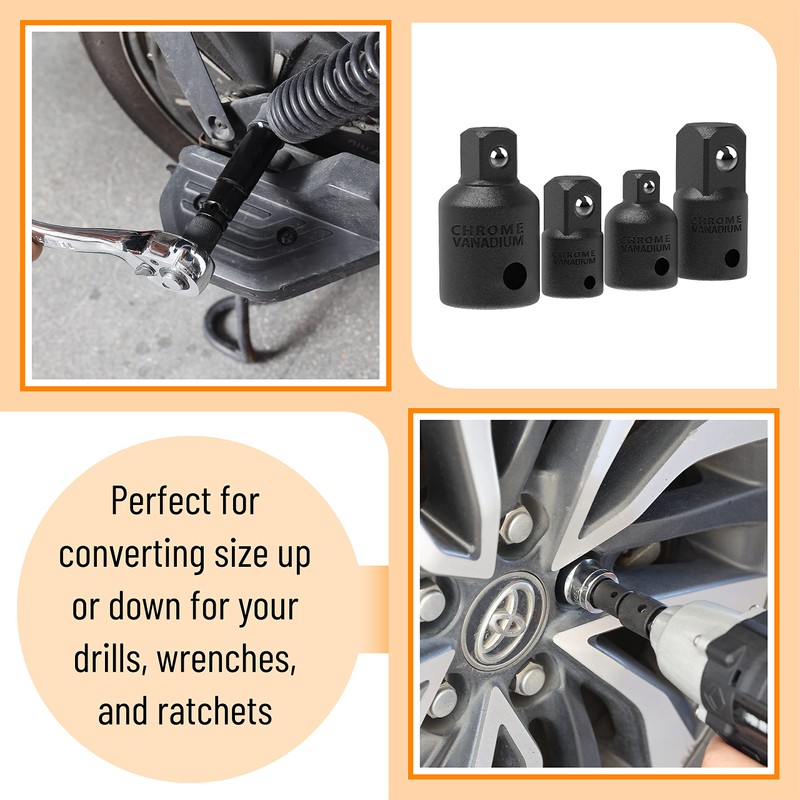 Bates- Impact Socket Adapter and Reducer Set, 4-pcs, Impact Sockets