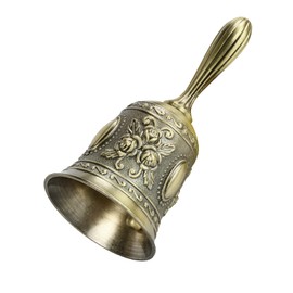 Dereine Hand bell, hand bell, school, table bell, hand bell, Christmas hand bell, metal hand bell for restaurant, hotel, shops, service bell, training of pets (bronze)