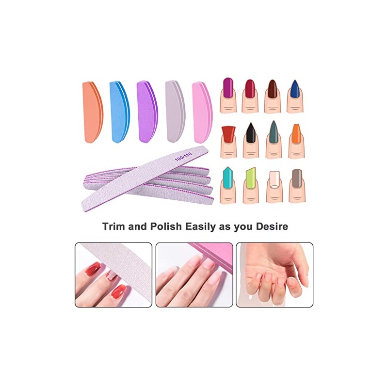 AhaTopia Moptrek Buffer (10 Pcs), Buffer Block Nail Files Double