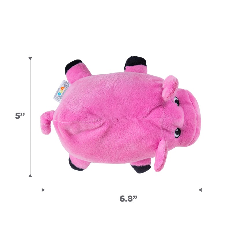 Outward Hound Fattiez Pig Plush Squeaky Dog Toy, Small