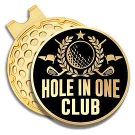 GEYGIE Hole in One Club Black Gold Golf Ball Marker with Magnetic Hat Clip, Golf Accessories for Men Women, Golf Gifts for Men Women Golfer, Birthday Retirement Gifts for Golf Lover Golf Fan