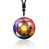 7 Chakra Gemstone Reiki Healing Crystals Chakra Orgonite Pendant Necklace
