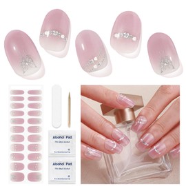 DUKASOU Gel Nail Strips (UV Not Required), Butterfly Girl 22 Gel Nail Stickers, Nail Wraps, Easy Apply & Remove, Long Lasting, Salon Quality, Includes Prep Pads, Nail File & Wood Stick