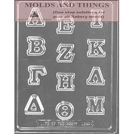 Greek Letters Chocolate Molds With Copyrighted Candy Making Instruction