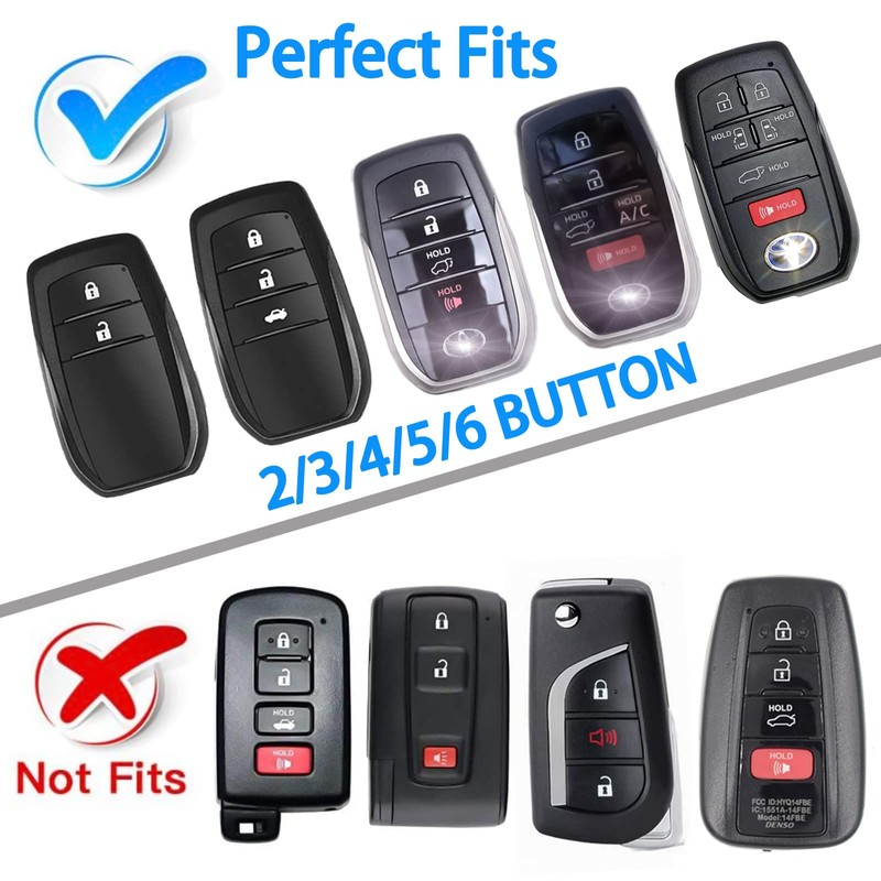 WORCAS Soft TPU Key Fob Cover Case Compatible with Toyota