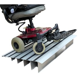 Adjustable Threshold Wheelchair ramp can be Adjusted/Raised to fit a Range of Heights. for Mobility aids Such as wheelchairs, Walkers, Canes, Temporary or Permanent. (4" inch Ramp)
