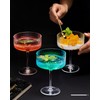 4 Pcs Coupe Glasses, Hand Blown 10 oz Cocktail Glasses,
