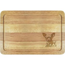 'Chihuahua Puppy with Teddy' Wooden Chopping/Cutting Board (WB00073132)